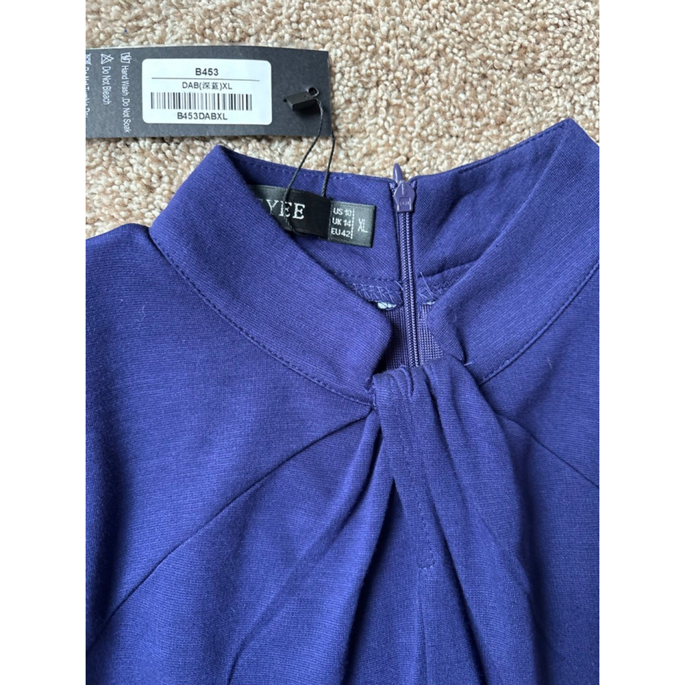 Women's YFEE blue Black Colorblock Midi Dress XL - Picture 3 of 6